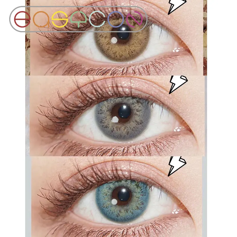 EASYCON soft Eyes Cat eye brown Colorful Contact Lens exclusive Cosplay Lenses Makeup beautiful world Russian girl 2pcs/pair