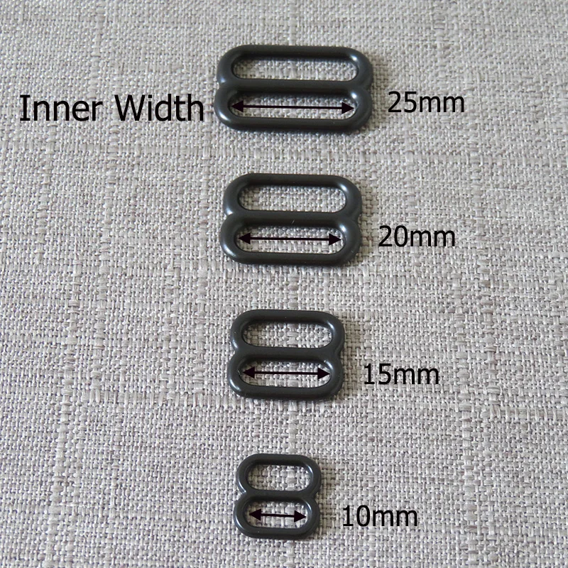 1Pcs 10mm 15mm 20mm 25mm Webbing Metal Straps Tri Glide Adjuster Slider DIY Bag Dog Collar Belt Buckle Sewing Accessory Hardware