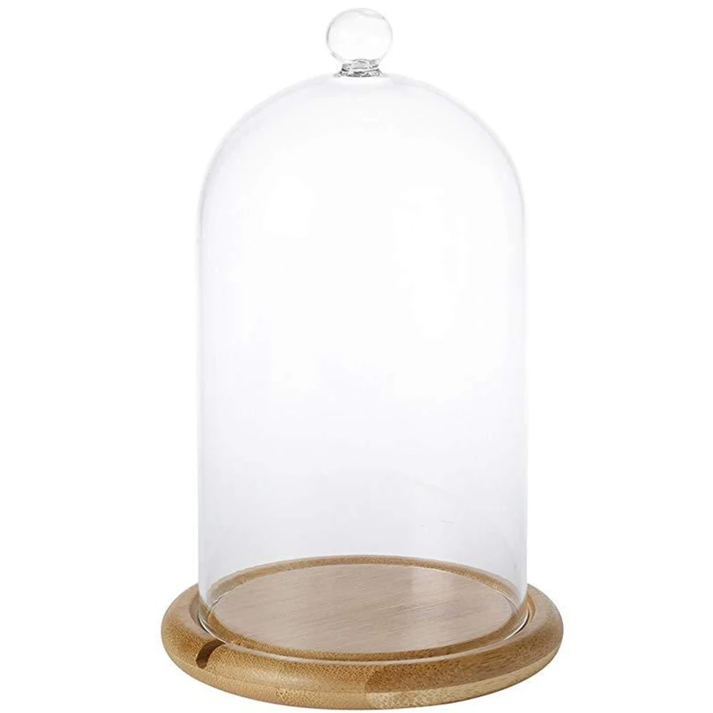 Clear Glass Jar Dome Cover Decorative Clear Glass Dome Cloche Bell Cover Fresh Flower Glass Cover for Wedding Party Valentine