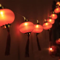 2022 Chinese New Year Lantern Decoration For Home 10LED Red Lantern Spring Festival Holiday Supplies Lamp Layout Lights Festive