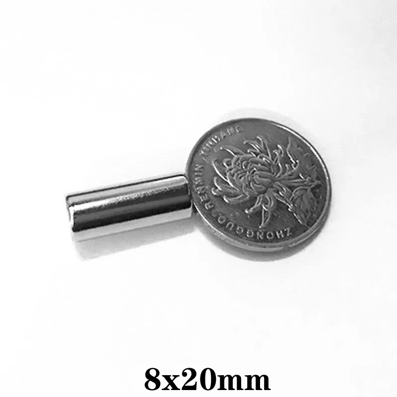 5~50PCS 8x20 mm Super Powerful Magnetic Magnet 8mm x 20mm Thick Permanent Neodymium Magnet Strong 8x20mm Round Magnet 8*20 mm