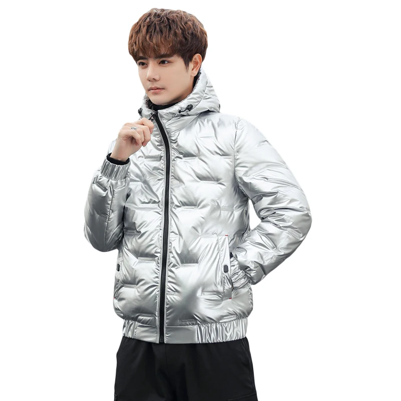 New bright down jacket for men and women short hooded white duck down warm coat tide cold jacket brand fashion hooded coat