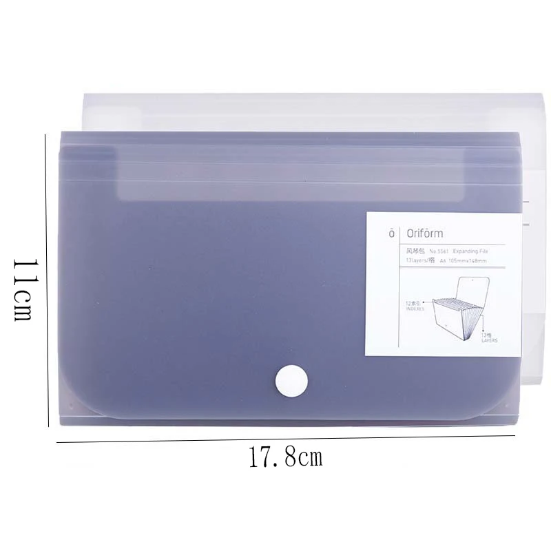 A6 File Folder 13 Pockets Folder Plastic Document Organizer Receipt Holder Multifunction Expanding File Folder Office Supply