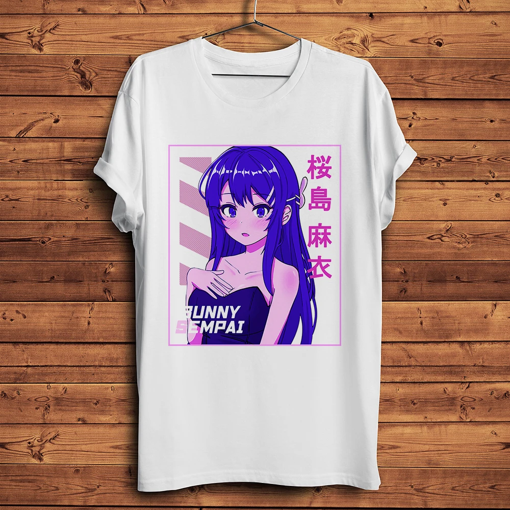 kawaii Bunny Girl Senpai Mai Sakurajima funny anime t shirt Men new white Casual TShirt Unisex otaku manga waifu streetwear tee