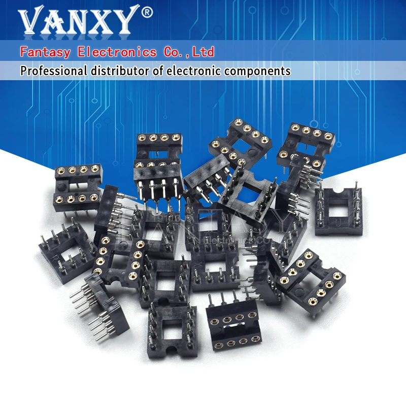 20 sztuk DIP-8 okrągły otwór 8 pinów 2.54MM DIP DIP8 IC gniazda Adapter typ lutowania 8 PIN złącze IC
