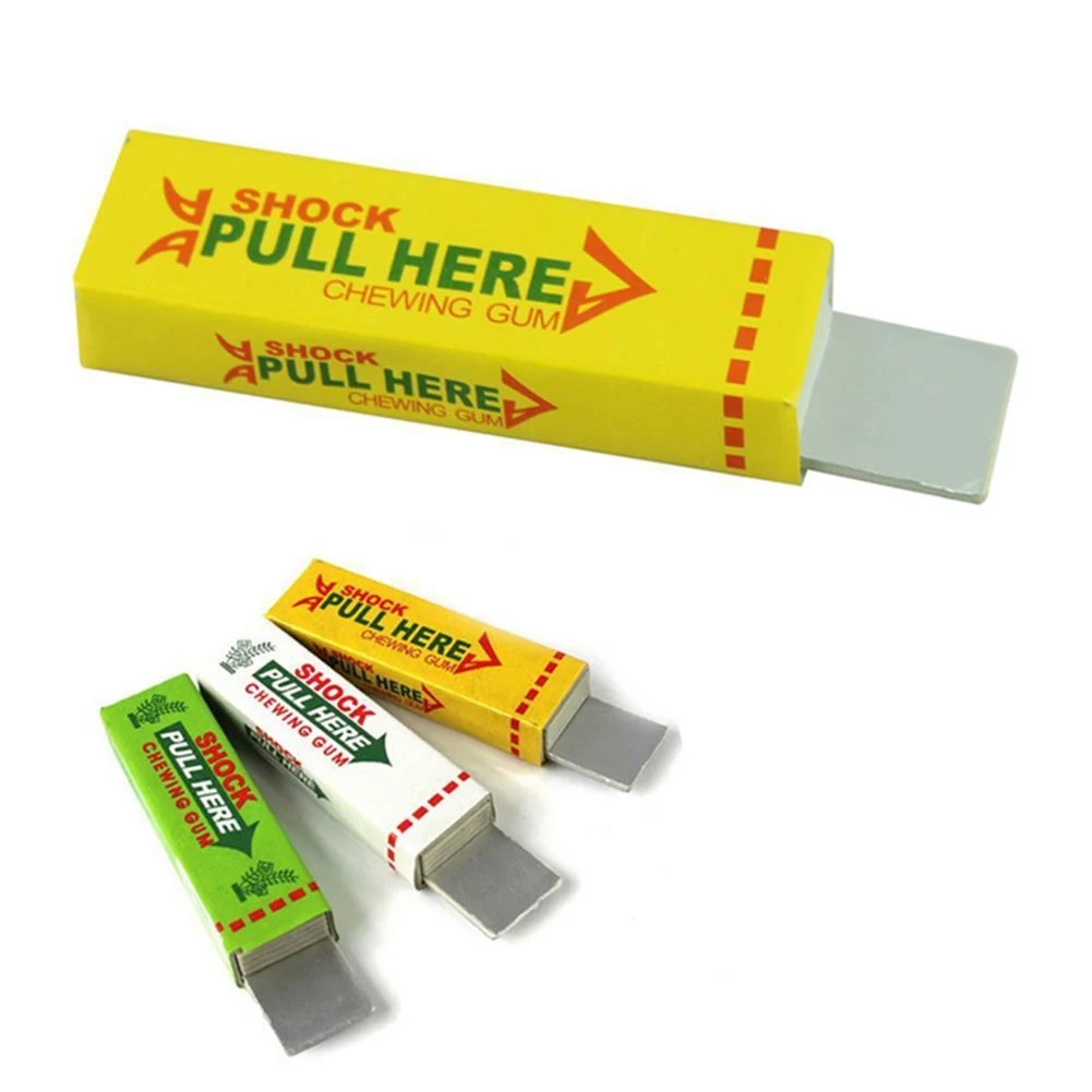 Electric Shock Joke Chewing Gum Pull Head Shocking Toy Gift Gadget Prank Trick Gag Funny 1Pcs