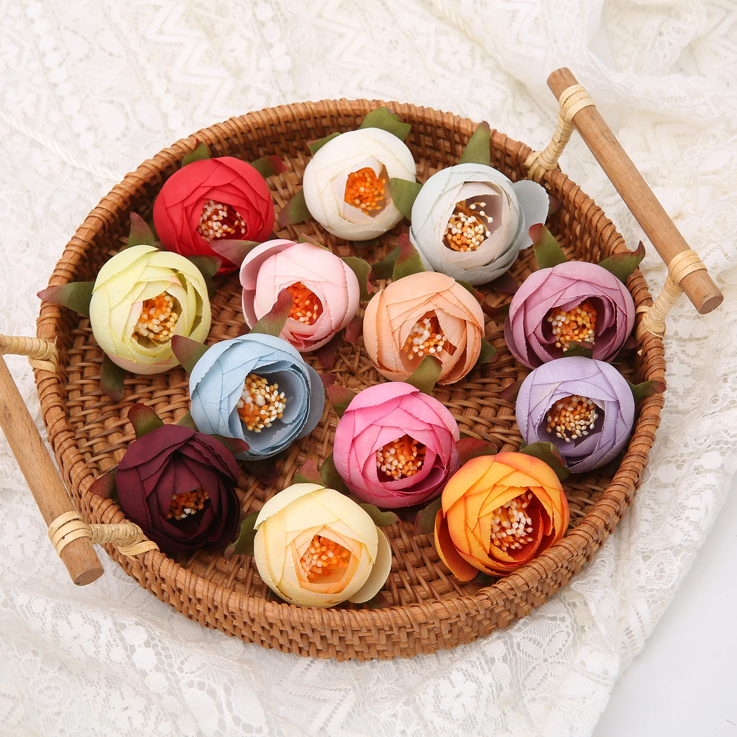 10PCs Silk Rose Artificial Flowers High Quality 5cm Fake Flower Wedding Decoration Party Home Room Decor Garden Craft DIY Wreath