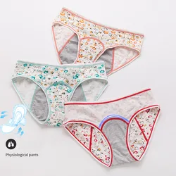 Calzoncillos fisiológicos para mujer, ropa interior Menstrual a prueba de fugas, pañales transpirables para mujer, lindo adolescente, Sexy debajo