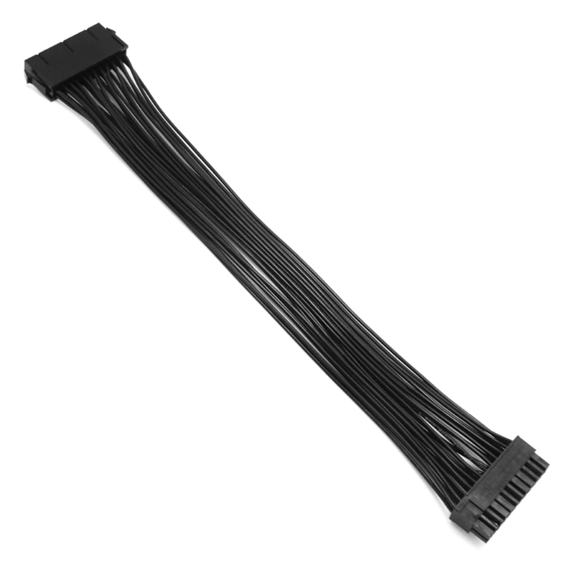 PSU Power Supply 24 Pin Extension Cable Splitter for ATX Motherboard, 24Pin to 24(20+4) Pin 12 inch/ 30cm Black 24BB