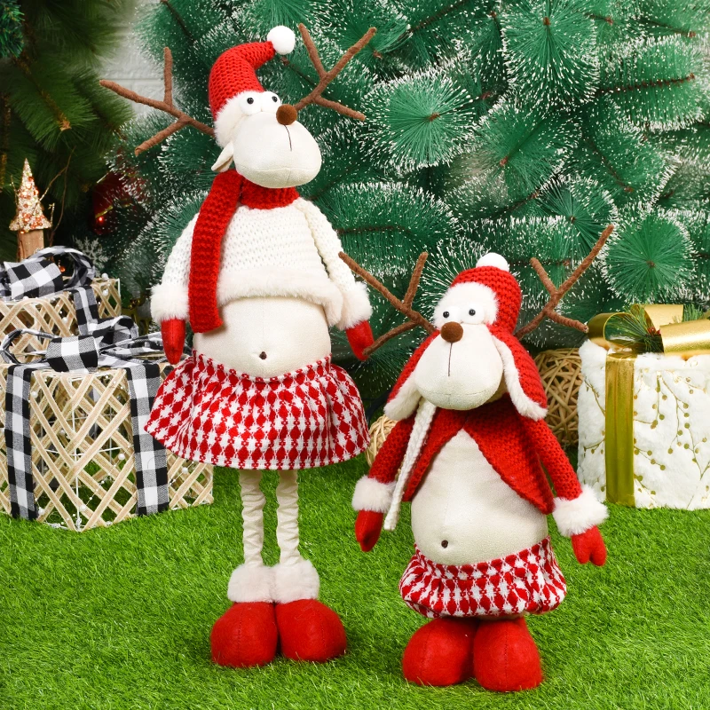 Christmas Dolls Tree Decor New Year 2022 Ornament Reindeer Snowman Santa Claus Standing Doll Decoration Merry Christma Navidad