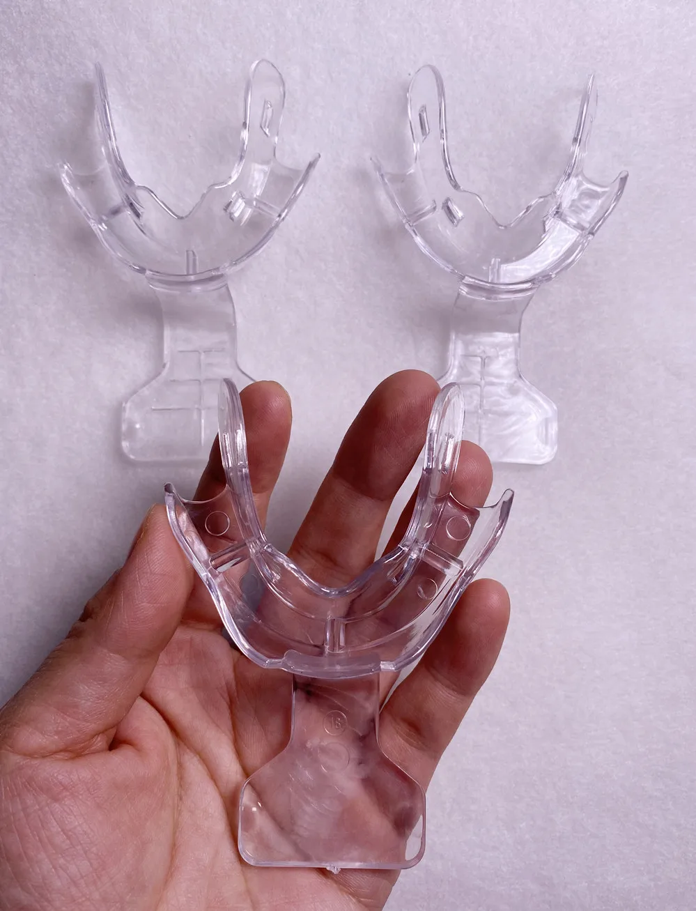 LX3 MX3 Dental Frame Cut Back Impression Trays Mandibular Denture Edentulous FCB Clear Ivolcar Style 6Pieces