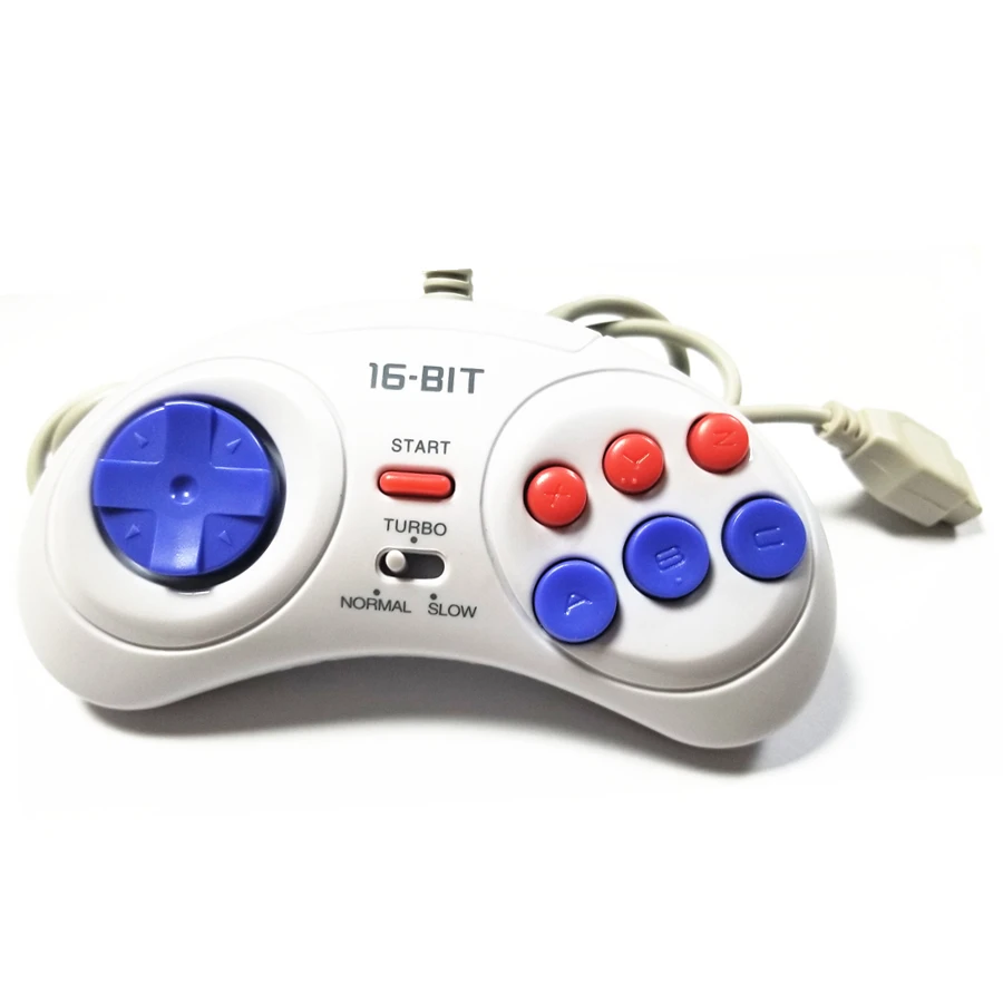 Free Shipping 1/2pcs Wired Game Controller for SEGA Genesis 6 Button Gamepad for SEGA Mega Drive 16 bit video game console