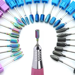Tungsten Carbide Nail Drill Bit For Manicure Machine Milling Cutters For Removing Gel Varnish Cuticle Clean Nail Polishing Tools