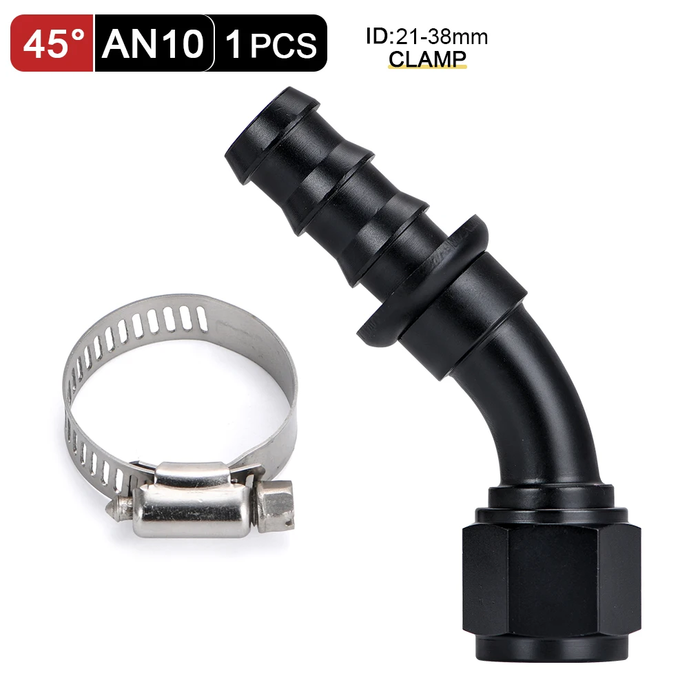 Universal AN6 AN8 AN10 Push-on Schlauch End Fittings Heizöl Kühler Schlauch Fitting 0 45 90 180 Grad wiederverwendbare Anschluss Adapter