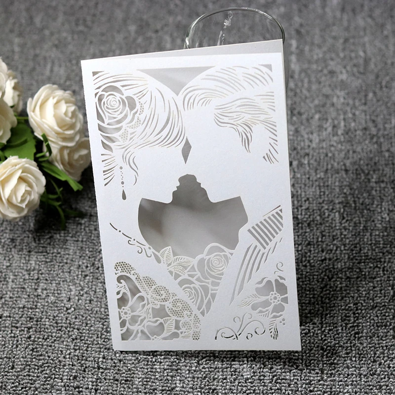 

25Pcs Bride and Groom Wedding Invitations Card With Envelopes For Marriage Anniversary Gift Card Favor Party Decoration Supplies