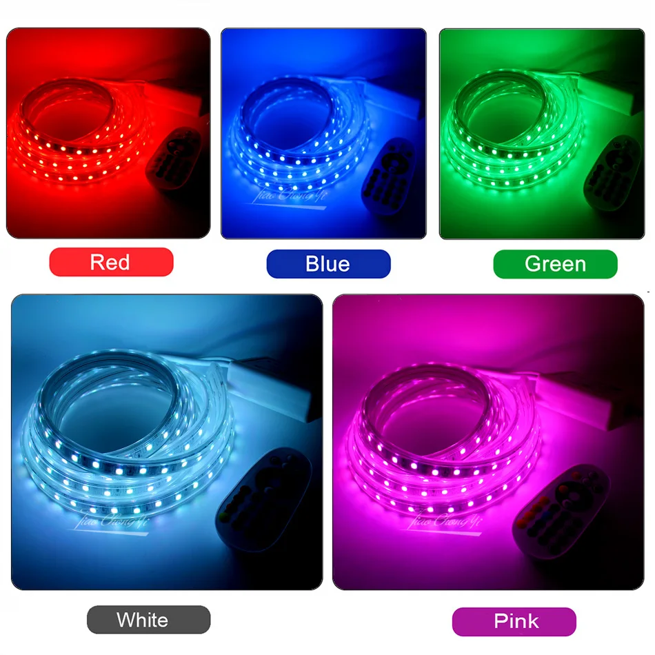 Smart Tuya WiFi App controller Voice Control with AC110V 220V 5050 RGB 60led/m Flexible LED Strip Tape IP67 Waterproof