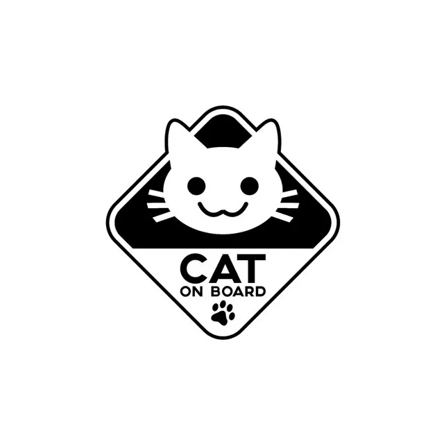 

Funny Vinyl Sticker Car Decal CAT ON BOARD
