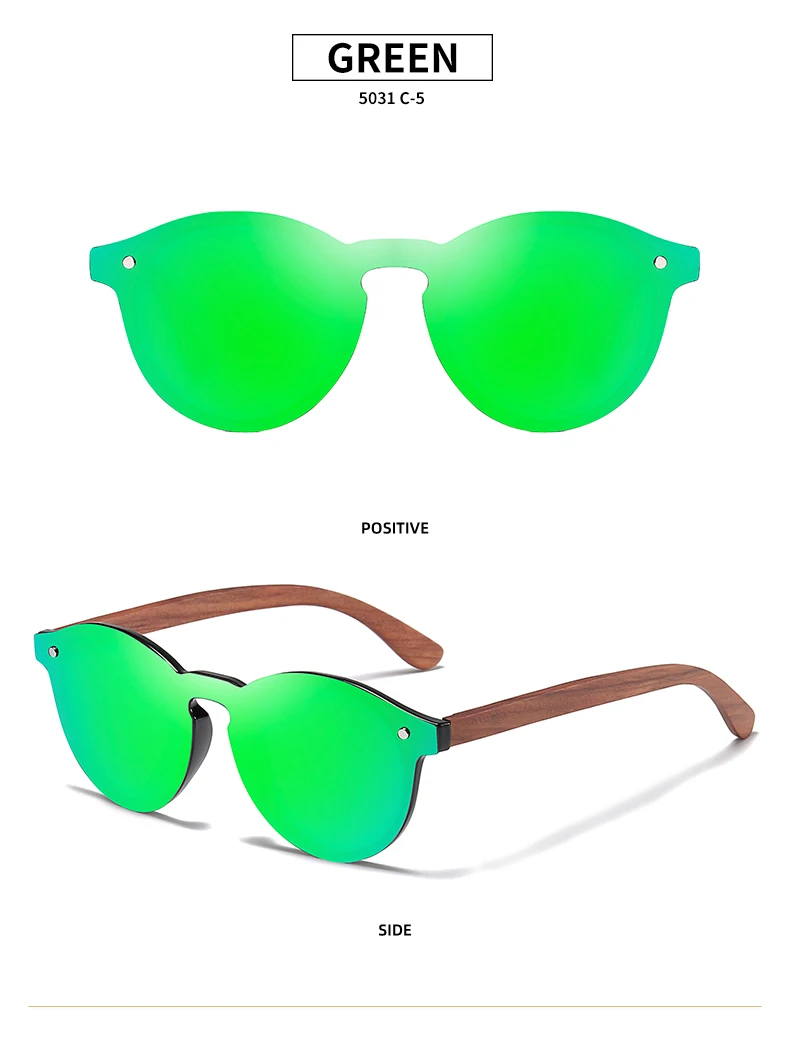GM Retro Holz Sonnenbrille Männer Frauen Polarisierte Sonnenbrille Fahren Natürliche Holz Rahmen Brillen Spiegel Sonnenbrille Oculos S5031 – Detail 14