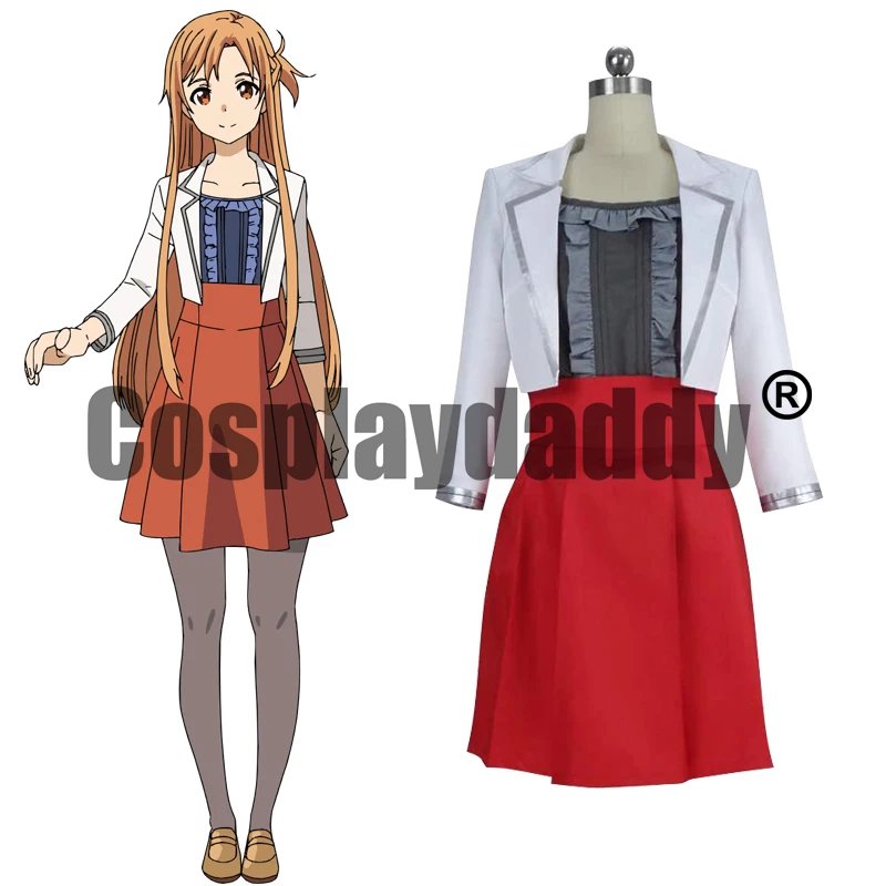 

Sword Art Online Alicization Arc Yuuki Asuna Real World Ver. Outfit Dress Anime Cosplay Costume S002