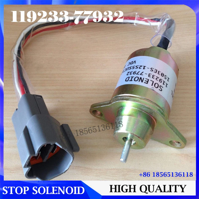 

1503ES-12S5SUC12S 12V 24V Flameout Stop Solenoid Valve 119233-77932 For Yanmar Engine 4TNV94