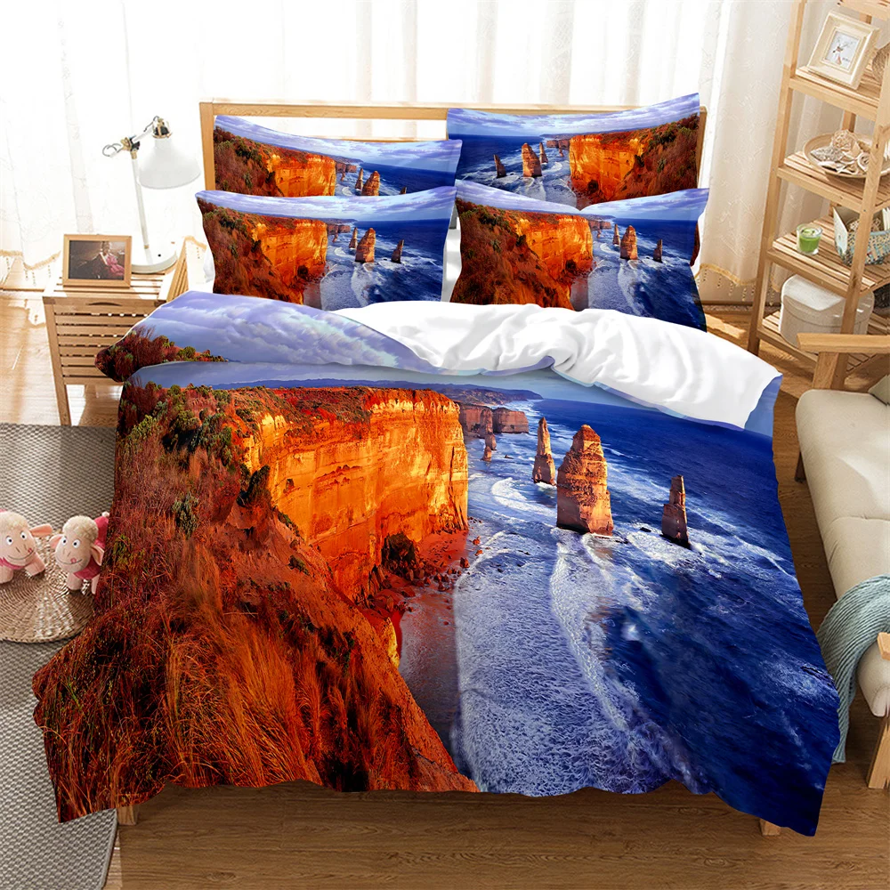 Sea view Bedding Set Duvet Cover Set 3d Bedding Digital Printing Bed Linen Queen Size Bedding Set Fashion Design