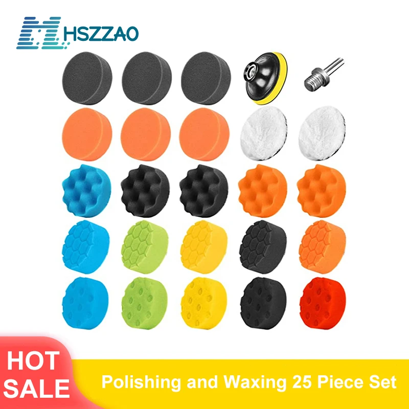 

Buffing Pad Car Sponge Polishing Pad Kit M10 M14 Thread Abrasive Polisher Drill Adapter Waxing Tools Accessory