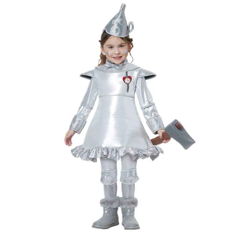 Girl Boy Scarecrow Tin Man Costume Magic Castle Wizard Witch Fairy Tale Book Week Cosplay Fancy Party Dress Carnival Halloween