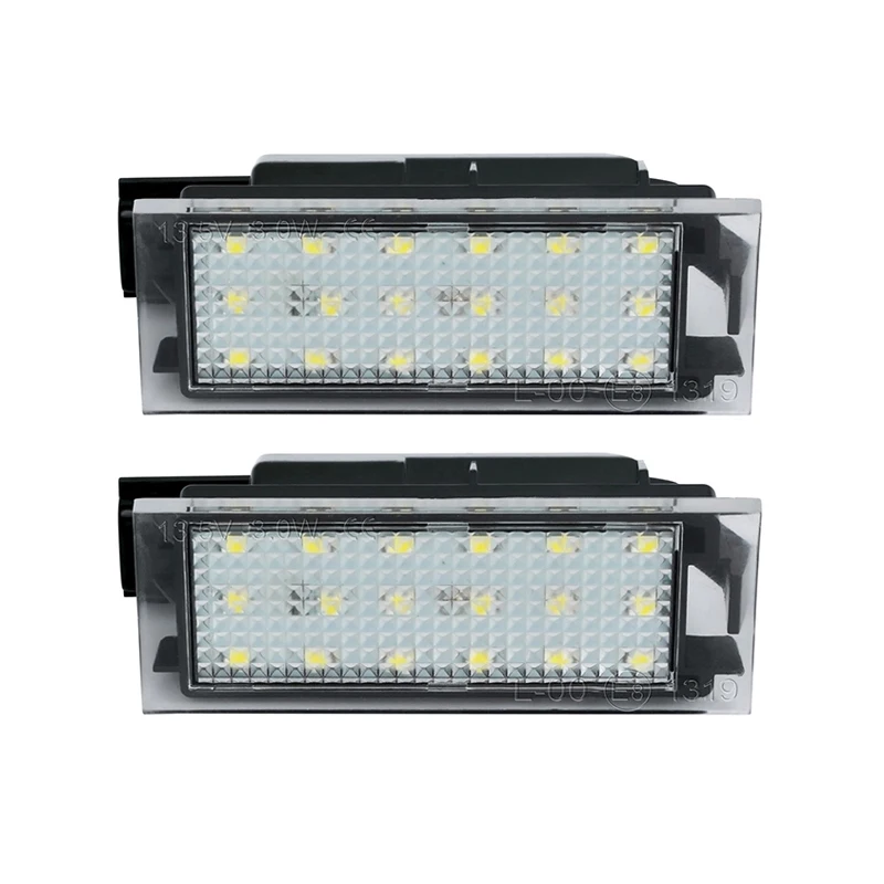 2Pcs No Error LED License Plate Lights Number Lamps Auto Parts For Renault Clio Megane Espace Master Kangoo Trafic Twingo Wind