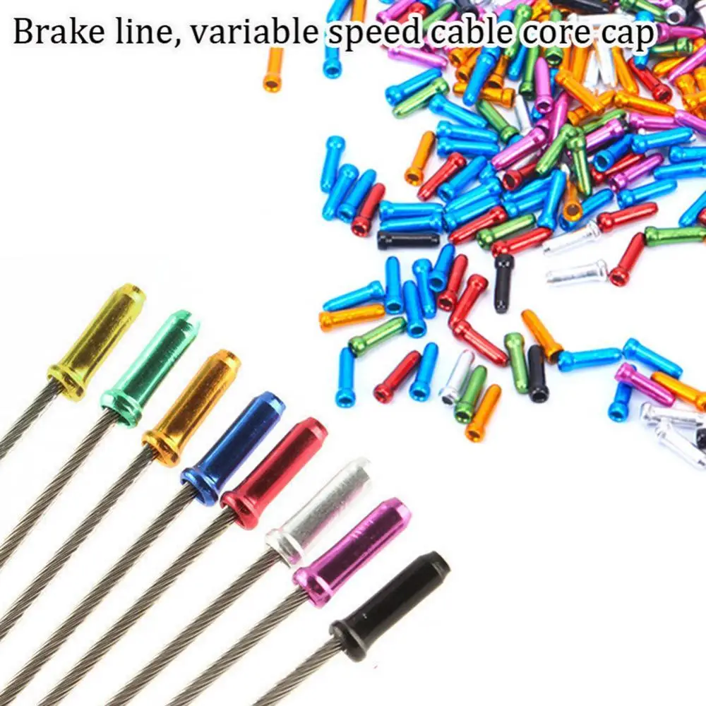 50ps Road Bike Inner Wire End Caps Brake Shifter Cable Tips Wire Brake Shift Derailleur Crimps Bicycle Accessories