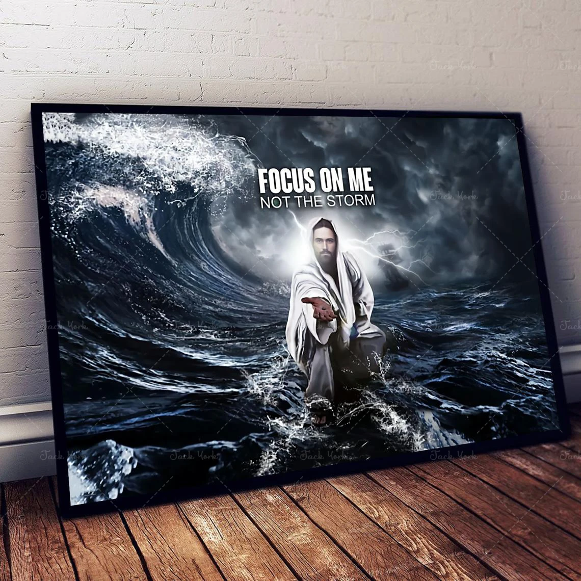 God Poster | Focus On Me Not The Storm Poster, Jesus Poster, God Poster, Faith Poster, Gift for Christian, Home Decor, Wall Art