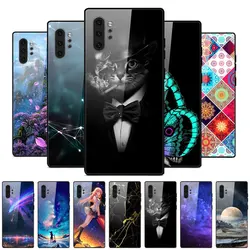 Phone Case For Samsung Galaxy Note 10 Plus Coque Tempered Glass Hard Back Cover For Samsung Note 10 Case Note10+ Funda Bumper