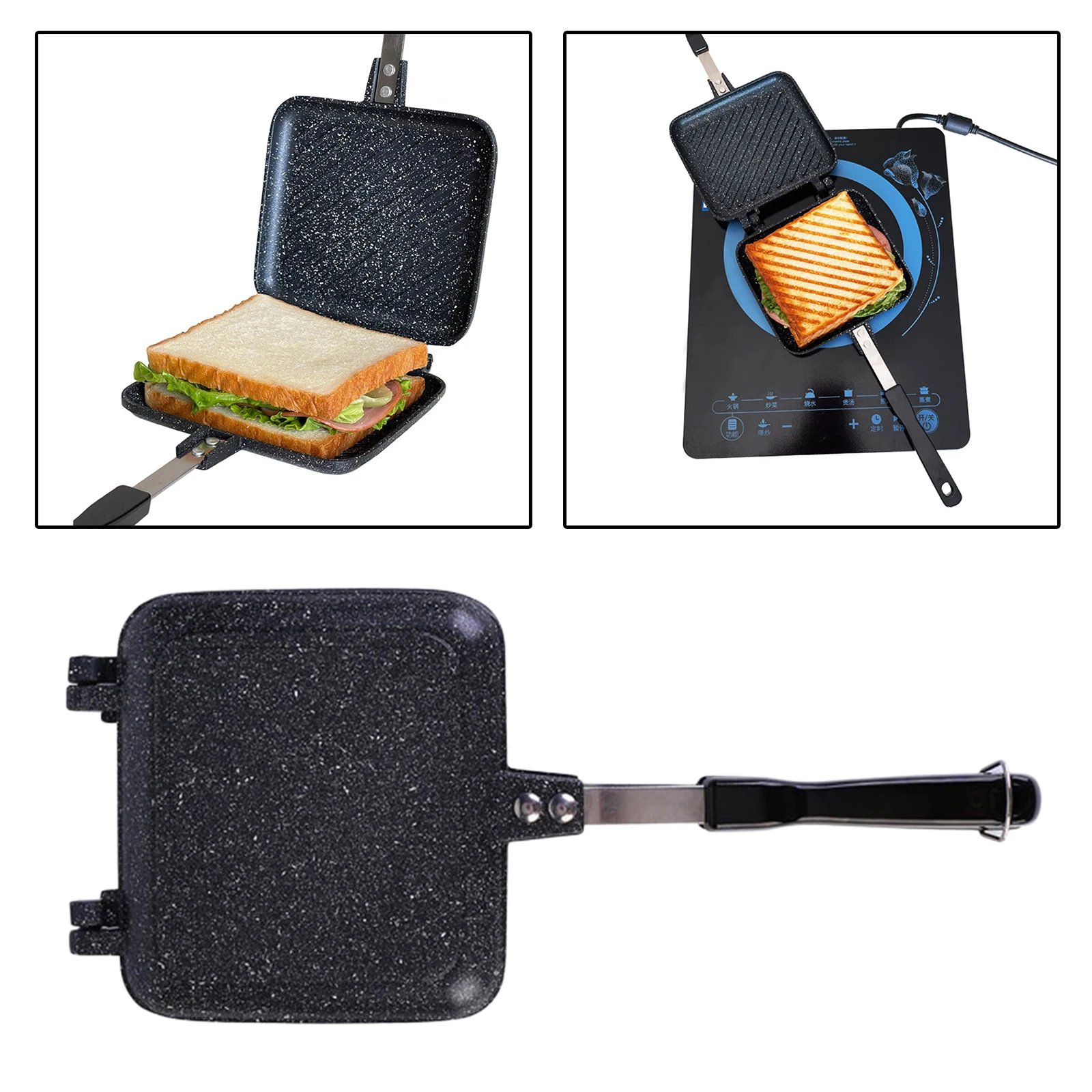 Japanese Hot Pan Sandwich Direct Flame Toaster Non Stick Aluminum Pan Camping Outdoor