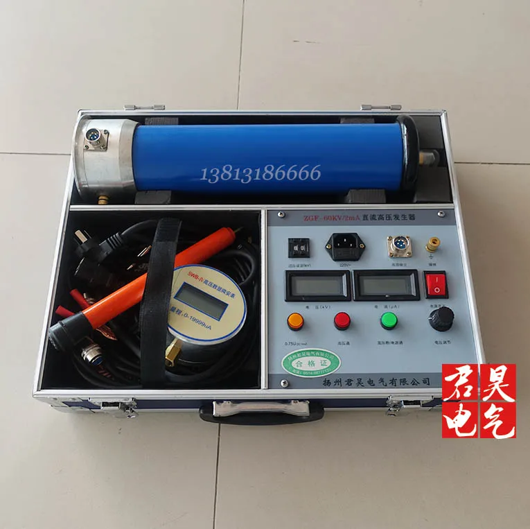 Voltage withstand test for power cable and transformer of zinc oxide arrester of 60kV / 2mA DC high voltage generator