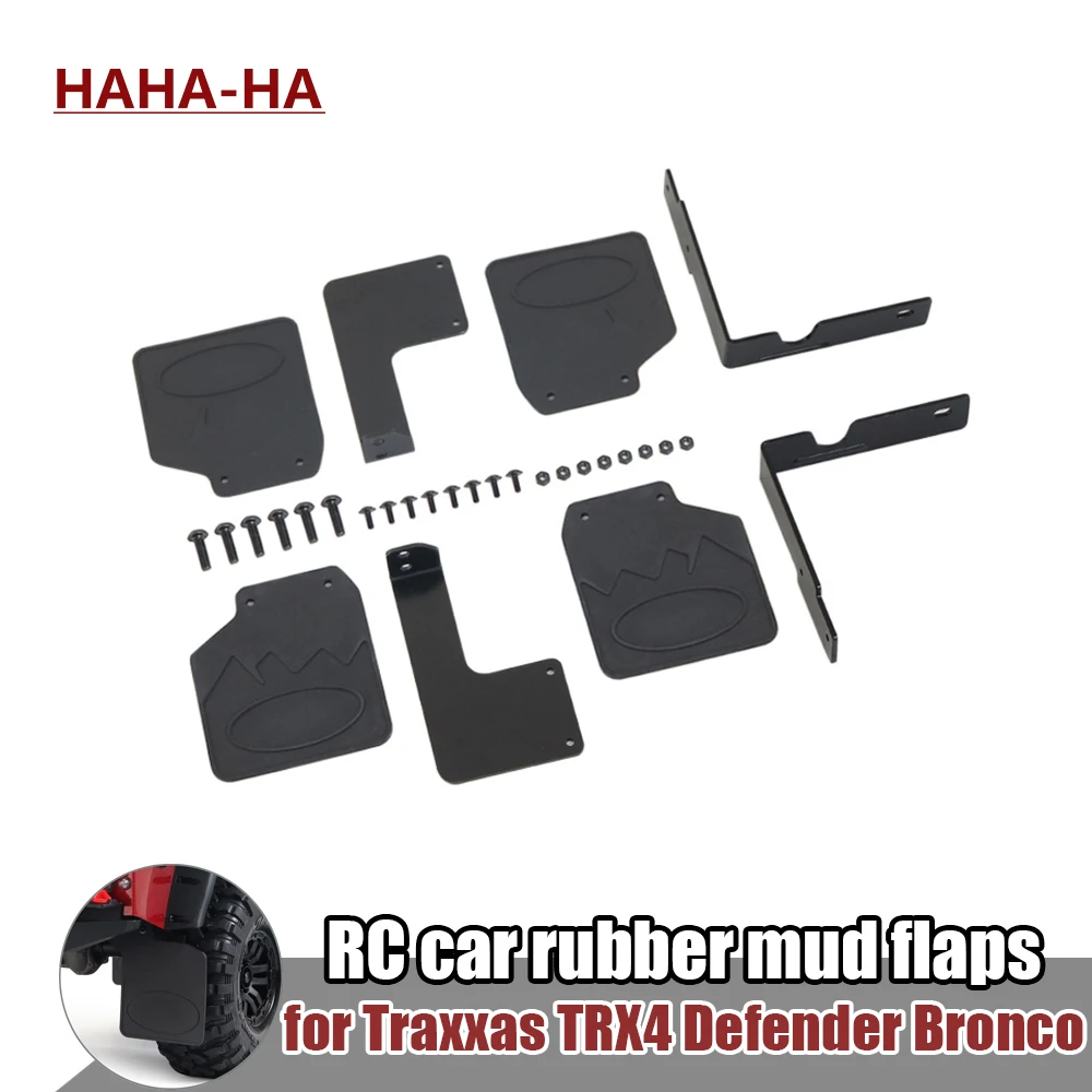 TRX4 Rubber Front and Rear Fender with Mounting Stents for RC Car Trx-4 Defender/Ford BRONCO Simulation Body Mud Flaps