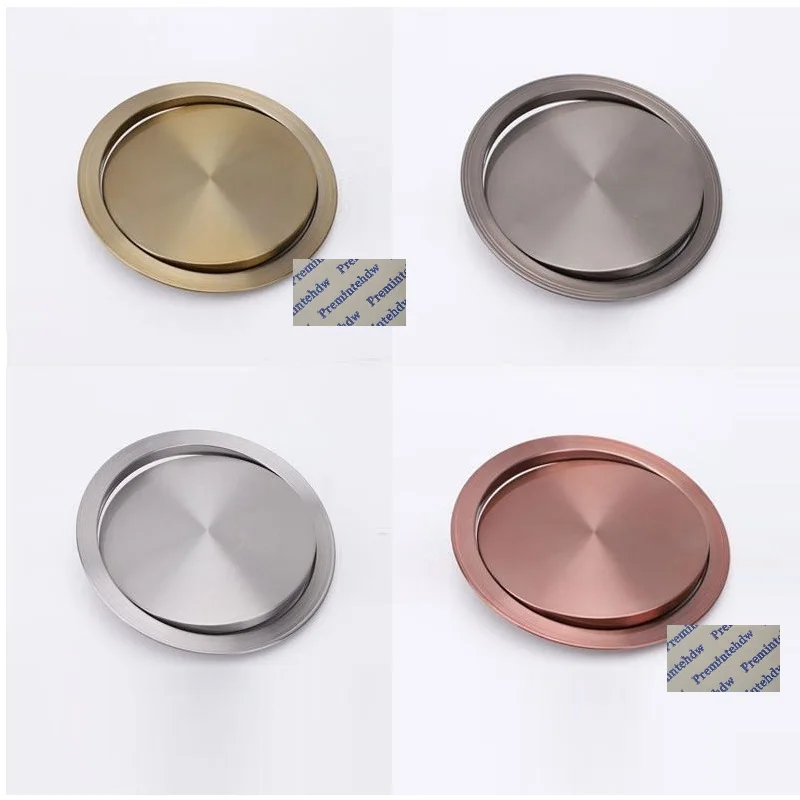 

1Piece Stainless Steel Round Trash Flip-top Swing Cover Lid Kitchen Bath Countertop Bronze Red Gold Titanium Black