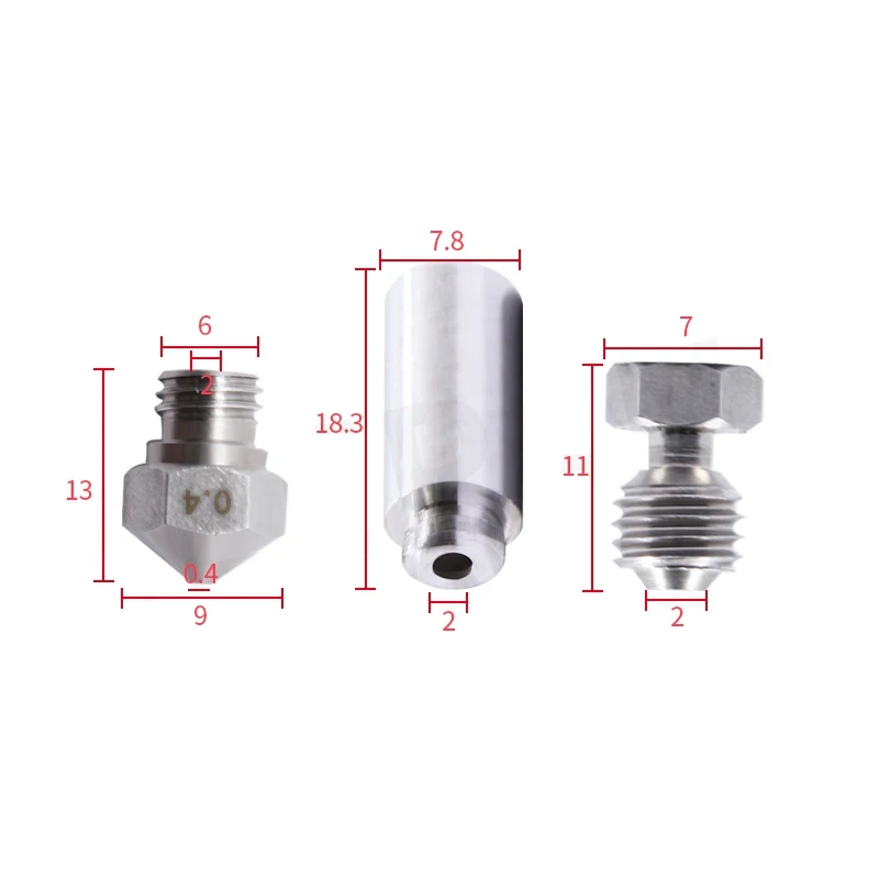 RAMPS 2 مجموعات MK10 1.75 0.4 مللي متر فوهة الحلق موصل معدني كامل عدة Hotend تحويل فوهة ل الفولاذ المقاوم للصدأ ثلاثية الأبعاد أجزاء الطابعة