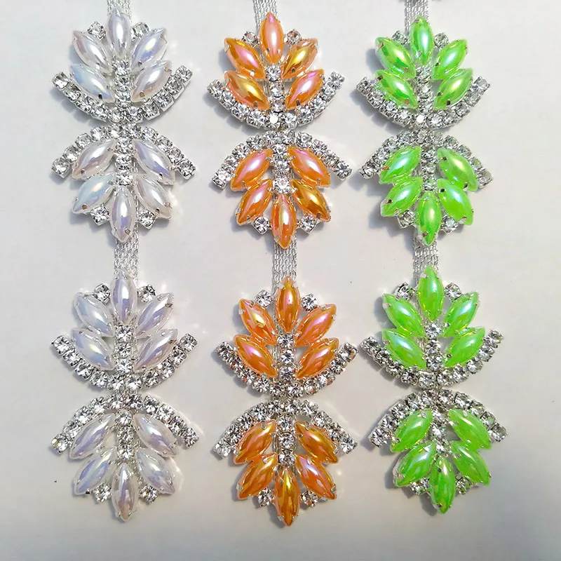 Hot Sale 1 yard Crystal Rhinestone Chain Pearl Trimming For Wedding Bridal Applique TONG91801-1