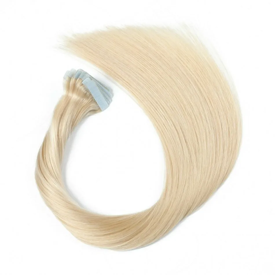 

High quality cuticle aligned virgin remy human hair double drawn seamless Invisible skin weft tape hair extension