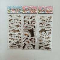 6pcs Pistol Gun Stickers Toys for Children on Scrapbook Laptop Notebook Boys DIY Sniper Rifle Handgun Sticker