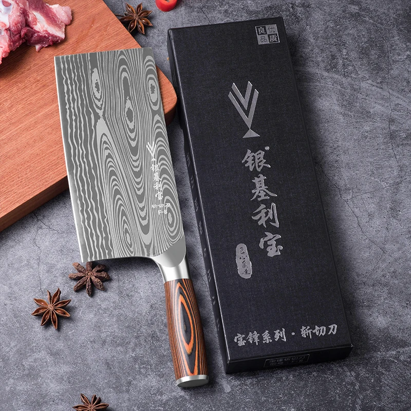 Kitchen Knives High-grade Damascus Forged Knife 5cr15mov Stainless Steel Kitchen Knife Chinese Chef Cleaver Damascus Knife