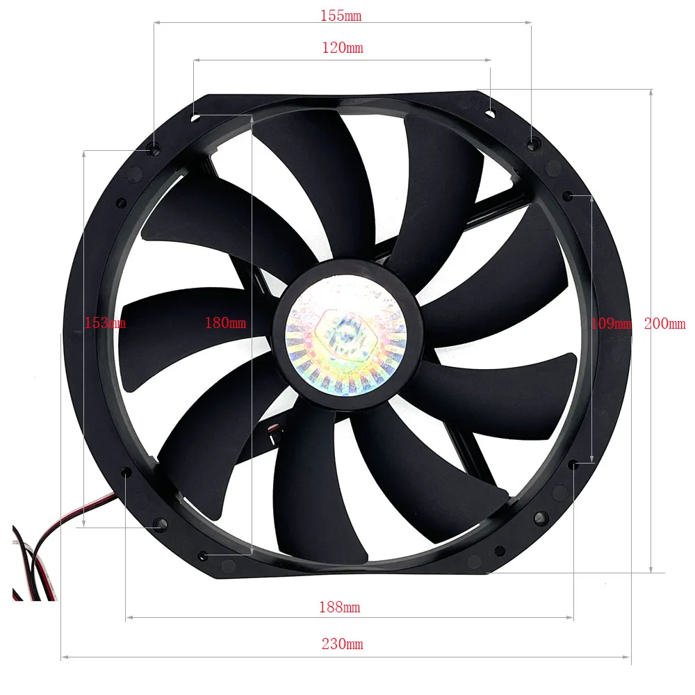 New Large Size Air Flow Computer Case Fan,230mm 23cm 12V Mute Low Noise Cooling,230X200X30mm A23030-07CB-3MN-F1 DF2303012SELN