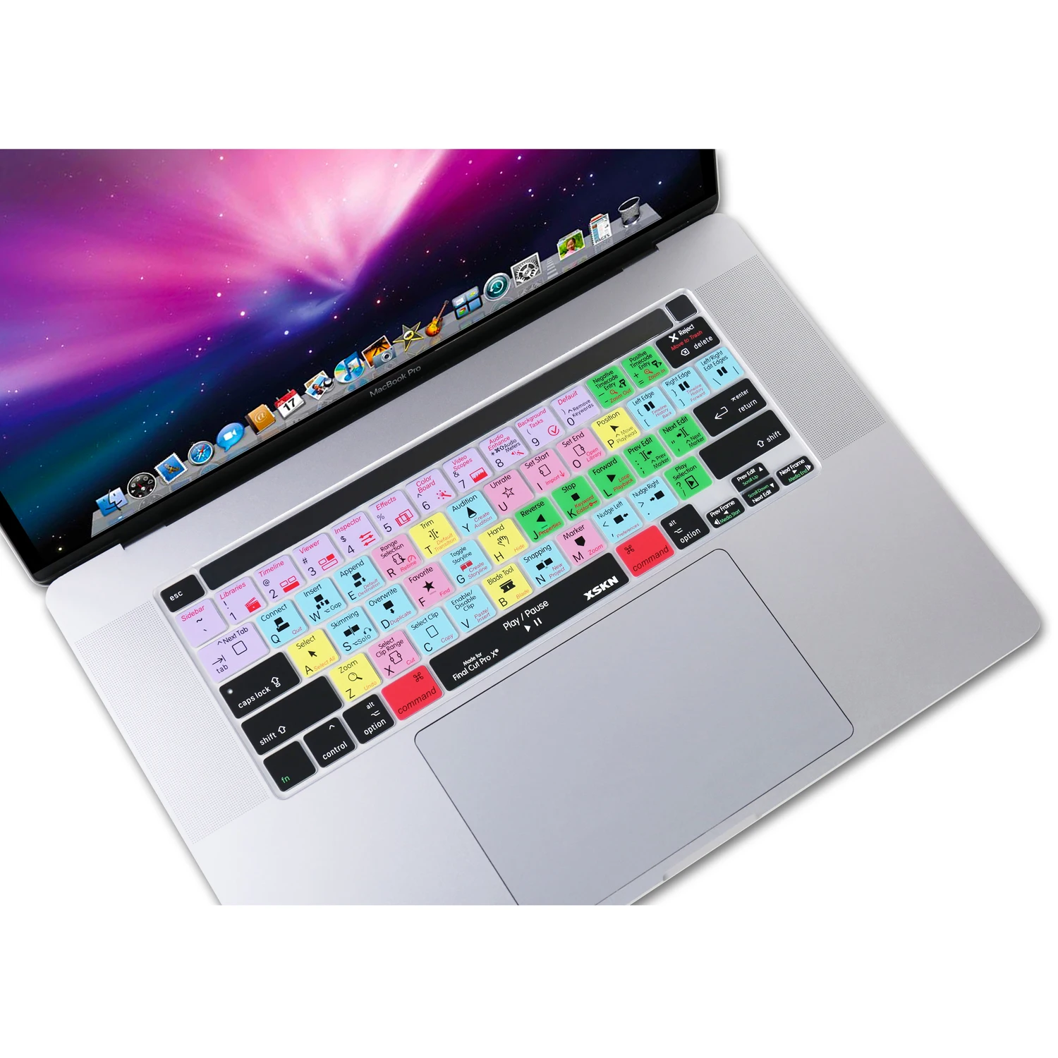 Xskn capa para teclado de corte final pro, 16 polegadas, com barra de toque, id e versão eua, para a2141, novo macbook pro 16 polegadas