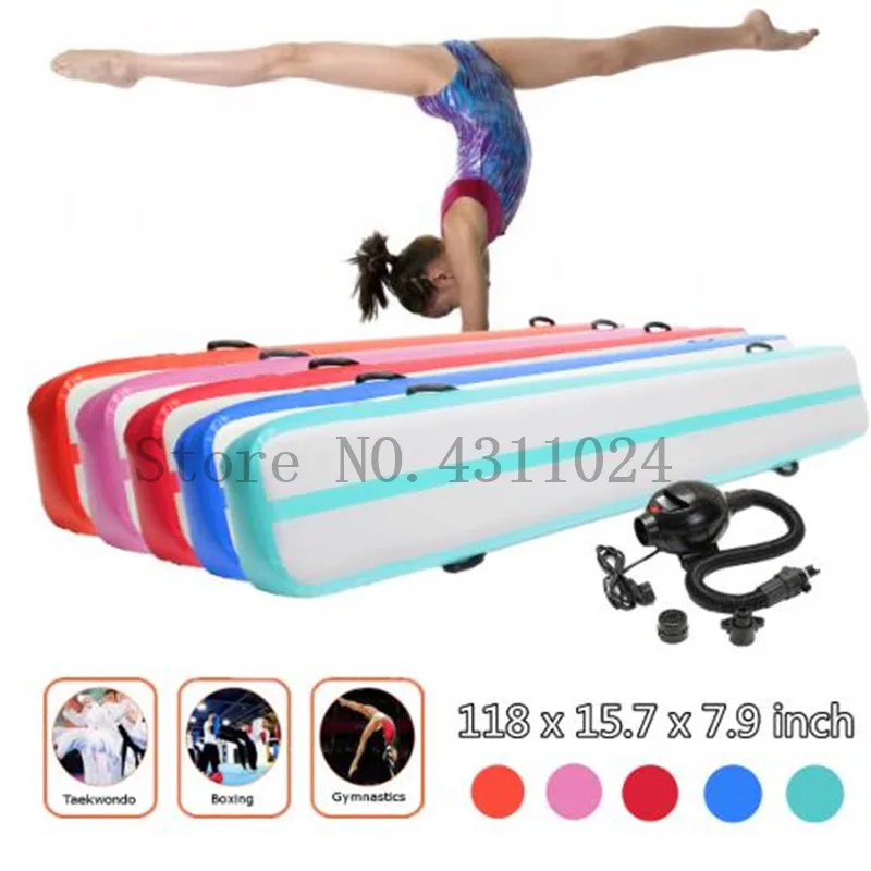 

Gymnastics AirTrack Tumbling Mat 4x0.4x0.2m Air Track Floor Mats Air Balance Beam Inflatable Practice Training Mat with Pump