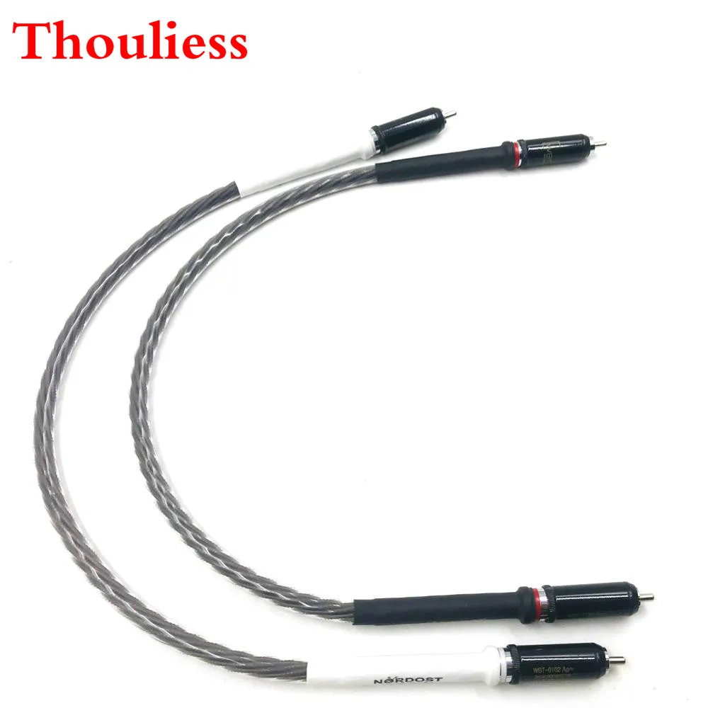 

Thouliess Brown Single Crystal Silver Nordost Odin 2 RCA to 2 RCA Cable Reference Interconnect Cable with Rhodium Plated Plug