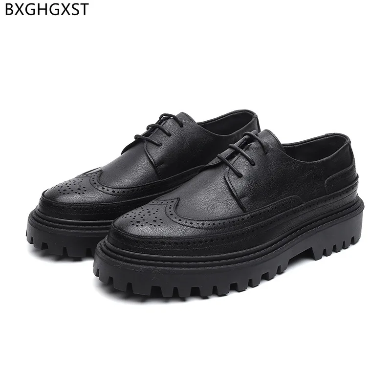 Italian Leather Shoes Men Classic Italian Casual Business Shoes Men Black Brogues Men Formal Shoes 2024 Chaussure Homme Zapatos image 5
