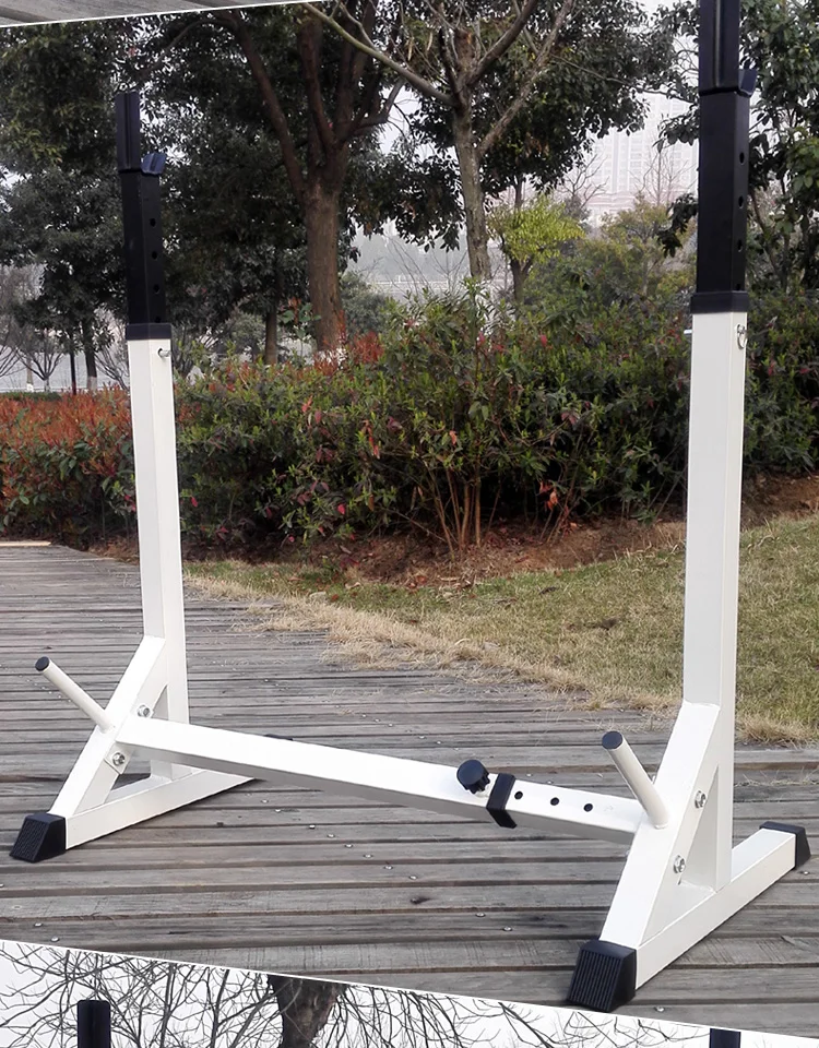 One-Piece Barbell Squat Rack Stand Steel Barbell Stand Weight Lifting Adjustable Height Barbell Frame Indoor Fitness Equipment