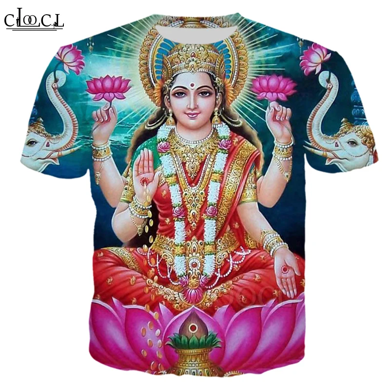 CLOOCL Indian Goddess 3D Print Mens Women T Shirt Harajuku Fashion Short Sleeve Shirt Summer Hot Selling Unisex All-match Tops