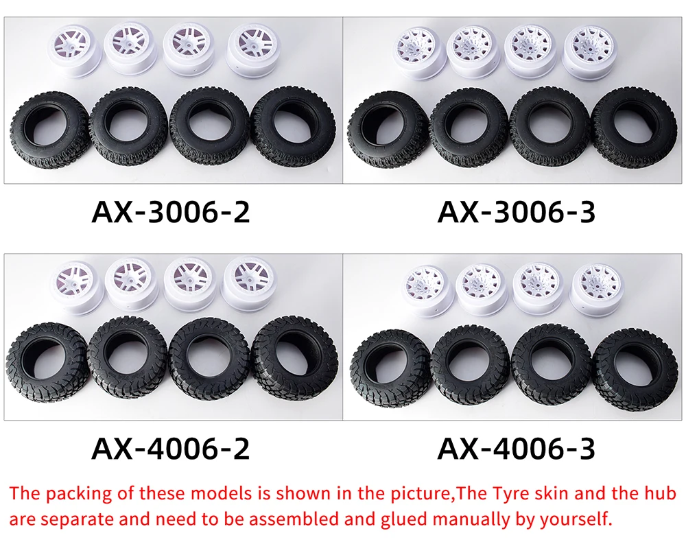 Austar 4PCS RC Car Rubber Tires Wheel Rim Set for 1/10 Short Course Truck ARRMA SENTON 550 MEGA XLH 9125 Traxxas Slash