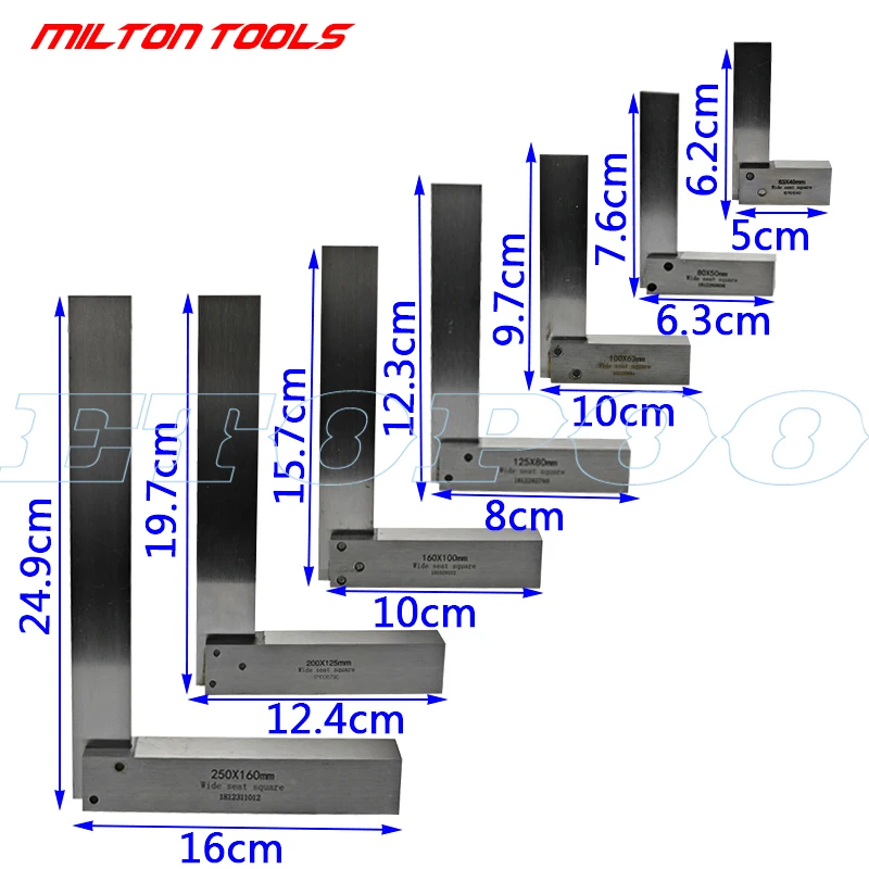 Machinist Square 90 Degree Right Angle Engineer Set Precision Ground Steel Hardened Angle Ruler gauge square ruler Protractor