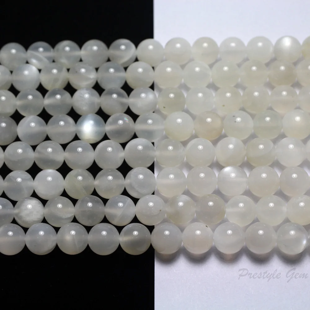 Meihan natural 6mm 8mm 10mm milky moonstone round beads stone for jewelry DIY making design gift wholesale